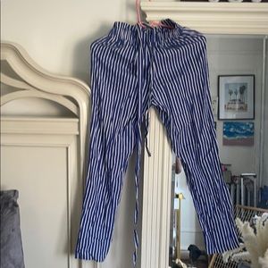 Blue and white stripes pants